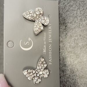 Rhinestone Butterfly Stud Earrings